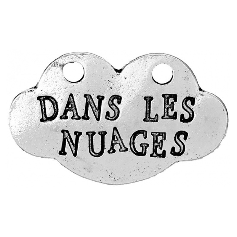 4 Connecteurs Argentés "Dans les Nuages" 29x18mm