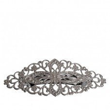 Support Barrette Clip Filigrane Gunmétal 8cm pour la Création de Bijoux Fantaisie - DIY