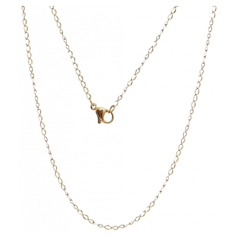 Collier Chaîne Dorée 3x1,8mm en Acier Inoxydable - 45cm Long