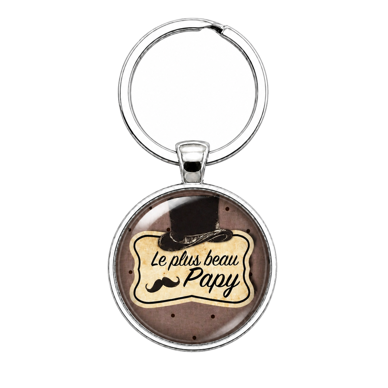 Porte-clé "Le Plus Beau Papy" Vintage Cadeau