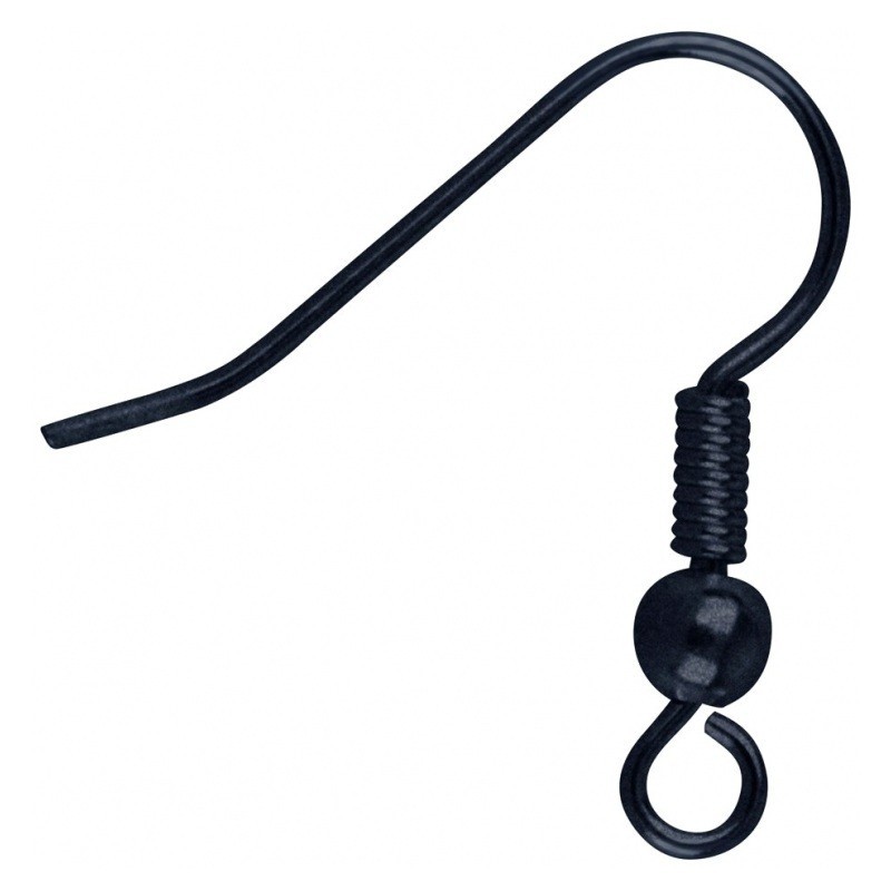 20 Supports Boucle d'Oreille Crochet Noir soit 10 Paires
