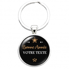 Porte-clé Personnalisable "Bonne Année" avec Votre Texte pour la Création de Bijoux Fantaisie - DIY