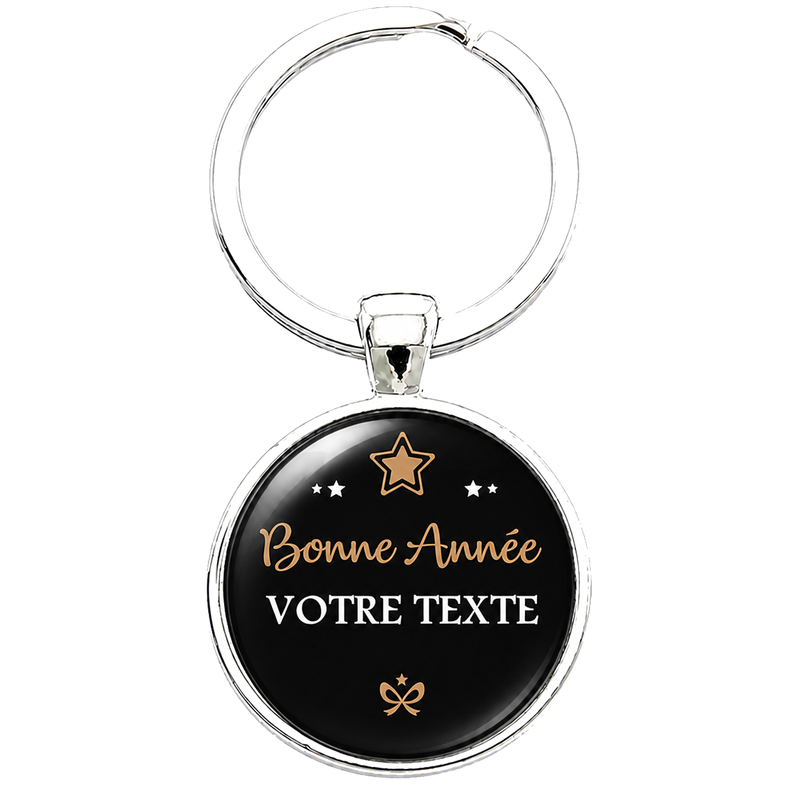 Porte-clé Personnalisable "Bonne Année" avec Votre Texte