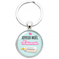 Porte-clé "Joyeux Noël Nounou" avec Biberon pour la Création de Bijoux Fantaisie - DIY