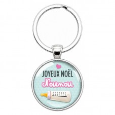 Porte-clé "Joyeux Noël Nounou" Cadeau de Noël Original pour la Création de Bijoux Fantaisie - DIY
