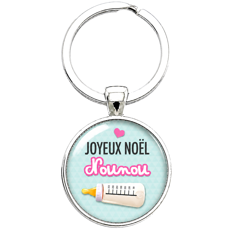 Porte-clé "Joyeux Noël Nounou" avec Biberon