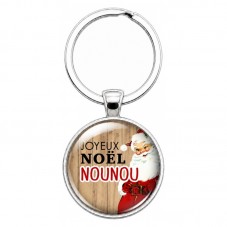 Porte-clé "Joyeux Noël Nounou" Cadeau de Noël Original pour la Création de Bijoux Fantaisie - DIY