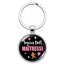 Porte-clé "Joyeux Noël Maîtresse" Cadeau de Noël Original pour la Création de Bijoux Fantaisie - DIY