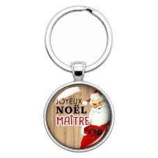 Porte-clé "Joyeux Noël Maître" Cadeau de Noël Original pour la Création de Bijoux Fantaisie - DIY