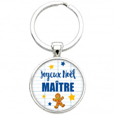 Porte-clé "Joyeux Noël Maître" avec Bonhomme Pain d’Épices pour la Création de Bijoux Fantaisie - DIY
