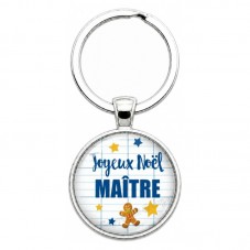 Porte-clé "Joyeux Noël Maître" Cadeau de Noël Original pour la Création de Bijoux Fantaisie - DIY