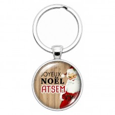 Porte-clé "Joyeux Noël Atsem" Cadeau de Noël Original pour la Création de Bijoux Fantaisie - DIY