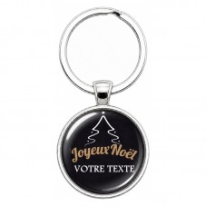 Porte-clé "Joyeux Noël VOTRE TEXTE" Cadeau de Noël Original pour la Création de Bijoux Fantaisie - DIY