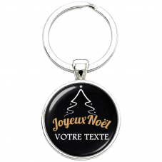 Porte-clé Personnalisable "Joyeux Noël" avec Votre Texte pour la Création de Bijoux Fantaisie - DIY