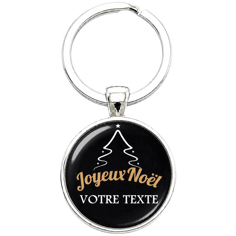 Porte-clé Personnalisable "Joyeux Noël" avec Votre Texte