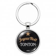 Porte-clé "Joyeux Noël Tonton" Cadeau de Noël Original pour la Création de Bijoux Fantaisie - DIY