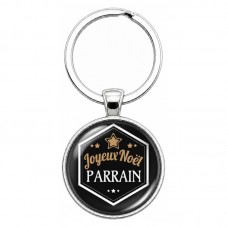 Porte-clé "Joyeux Noël Parrain" Cadeau de Noël Original pour la Création de Bijoux Fantaisie - DIY