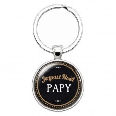 Porte-clé "Joyeux Noël Papy" Cadeau de Noël Original pour la Création de Bijoux Fantaisie - DIY