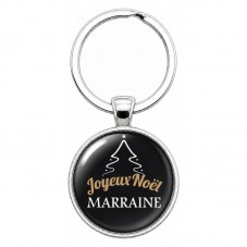 Porte-clé "Joyeux Noël Marraine" Cadeau de Noël Original pour la Création de Bijoux Fantaisie - DIY