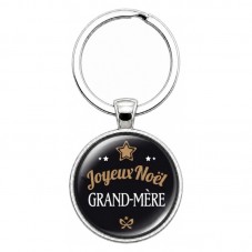 Porte-clé "Joyeux Noël Grand-Mère" Cadeau de Noël Original pour la Création de Bijoux Fantaisie - DIY