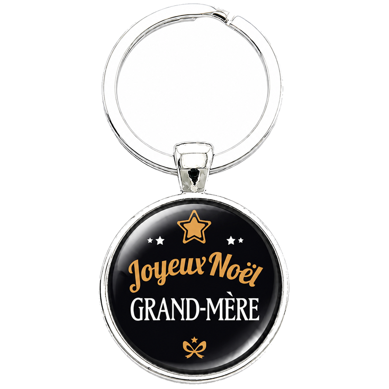 Porte-clé "Joyeux Noël Grand-Mère" Noir et Doré