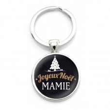 Porte-clé "Joyeux Noël Mamie" Cadeau de Noël Original pour la Création de Bijoux Fantaisie - DIY