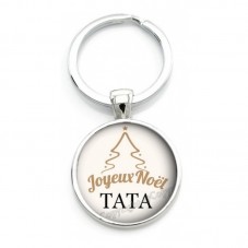 Porte-clé "Joyeux Noël Tata" Cadeau de Noël Original pour la Création de Bijoux Fantaisie - DIY