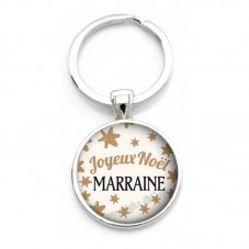 Porte-clé "Joyeux Noël Marraine" Cadeau de Noël Original pour la Création de Bijoux Fantaisie - DIY