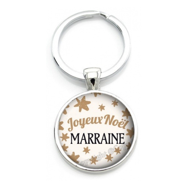 Porte-clé "Joyeux Noël Marraine" Cadeau de Noël Original