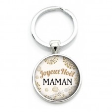 Porte-clé "Joyeux Noël Maman" Cadeau de Noël Original pour la Création de Bijoux Fantaisie - DIY