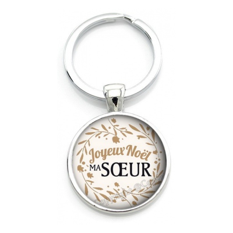 Porte-clé "Joyeux Noël ma Soeur" Cadeau de Noël Original