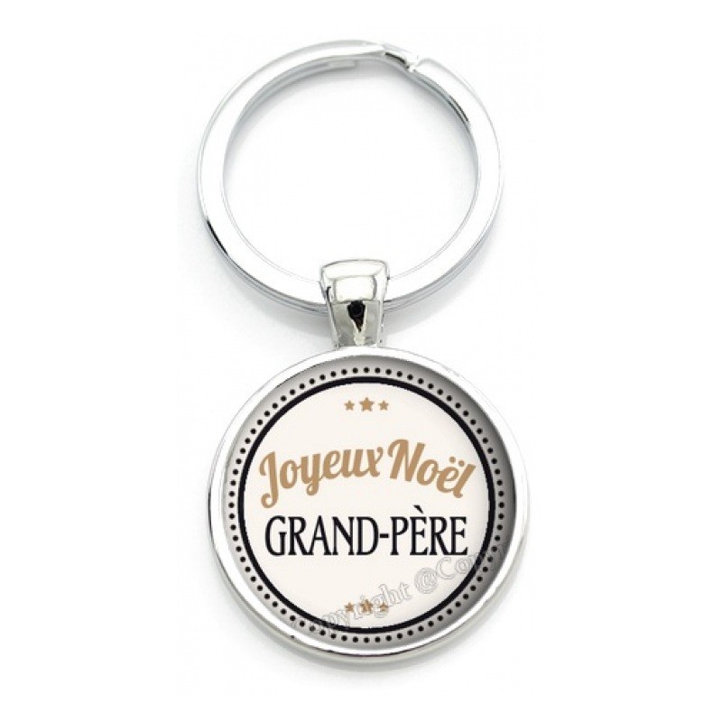 Porte-clé "Joyeux Noël Grand-Père" Cadeau de Noël Original