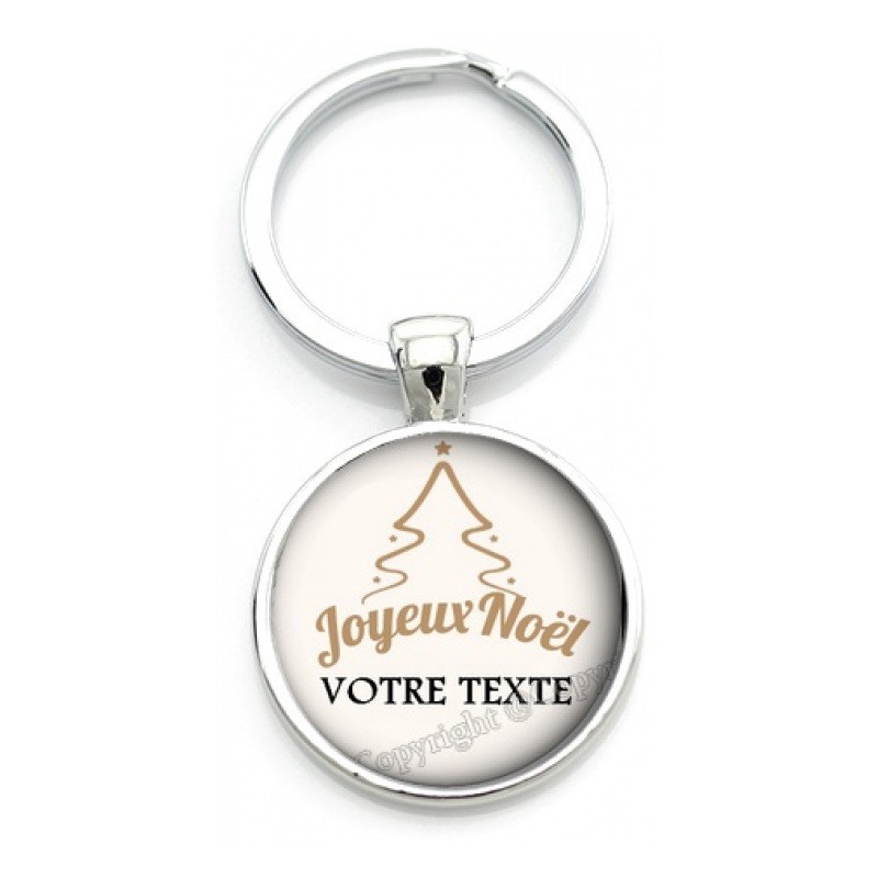 Porte-clé "Joyeux Noël VOTRE TEXTE" Cadeau de Noël Original