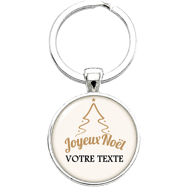Porte-clé Personnalisable "Joyeux Noël" avec Votre Texte