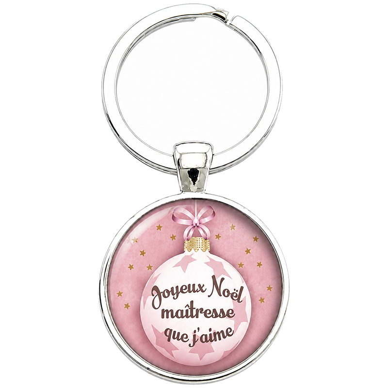 Porte-clé "Joyeux Noël Maîtresse que J’aime" Cadeau de Noël Original