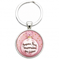 Porte-clé "Joyeux Noël Marraine que J’aime" Cadeau de Noël Original pour la Création de Bijoux Fantaisie - DIY