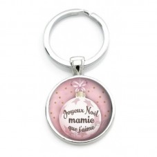 Porte-clé "Joyeux Noël Mamie que J'aime" Cadeau de Noël Original pour la Création de Bijoux Fantaisie - DIY