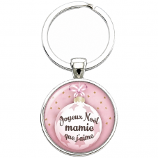 Porte-clé "Joyeux Noël Mamie que J’aime" Cadeau de Noël Original pour la Création de Bijoux Fantaisie - DIY