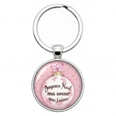 Porte-clé "Joyeux Noël ma Tatie que J'aime" Cadeau de Noël Original pour la Création de Bijoux Fantaisie - DIY