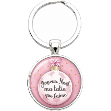 Porte-clé "Joyeux Noël ma Tatie que J’aime" Cadeau de Noël Original pour la Création de Bijoux Fantaisie - DIY