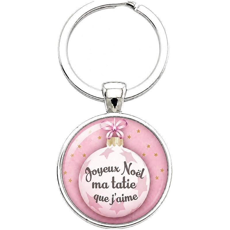 Porte-clé "Joyeux Noël ma Tatie que J’aime" Cadeau de Noël Original