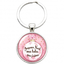 Porte-clé "Joyeux Noël ma Tata que J’aime" Cadeau de Noël Original pour la Création de Bijoux Fantaisie - DIY