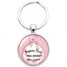 Porte-clé "Joyeux Noël ma Sœur que J’aime" Cadeau de Noël Original pour la Création de Bijoux Fantaisie - DIY