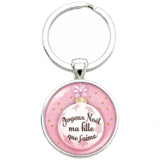 Porte-clé "Joyeux Noël ma Fille que J’aime" Cadeau de Noël Original pour la Création de Bijoux Fantaisie - DIY