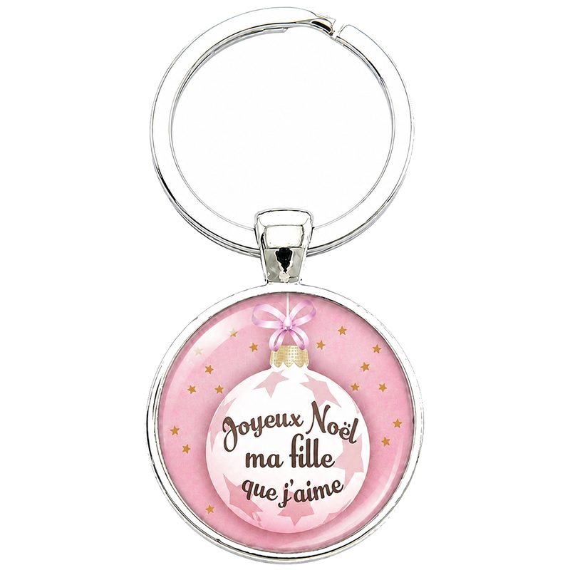 Porte-clé "Joyeux Noël ma Fille que J’aime" Cadeau de Noël Original