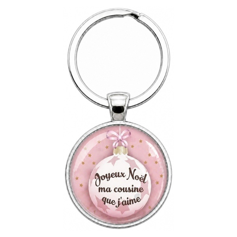 Porte-clé "Joyeux Noël ma Cousine que J'aime" Cadeau de Noël Original