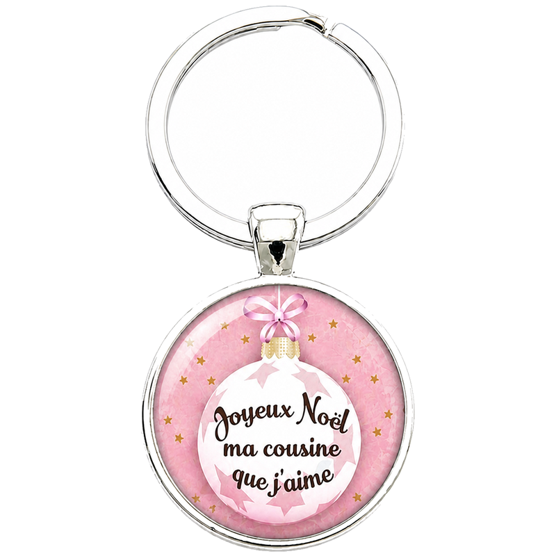 Porte-clé "Joyeux Noël ma Cousine que J’aime" Cadeau de Noël Original