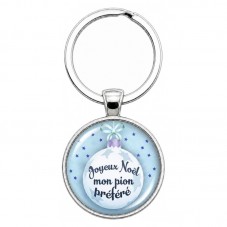 Porte-clé "Joyeux Noël mon Pion" Cadeau de Noël Original pour la Création de Bijoux Fantaisie - DIY
