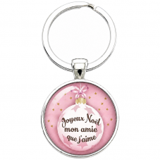 Porte-clé "Joyeux Noël mon Amie que J’aime" Cadeau de Noël Original pour la Création de Bijoux Fantaisie - DIY