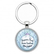 Porte-clé "Joyeux Noël Tonton que J'aime" Cadeau de Noël Original pour la Création de Bijoux Fantaisie - DIY